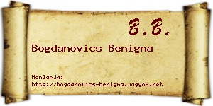 Bogdanovics Benigna névjegykártya